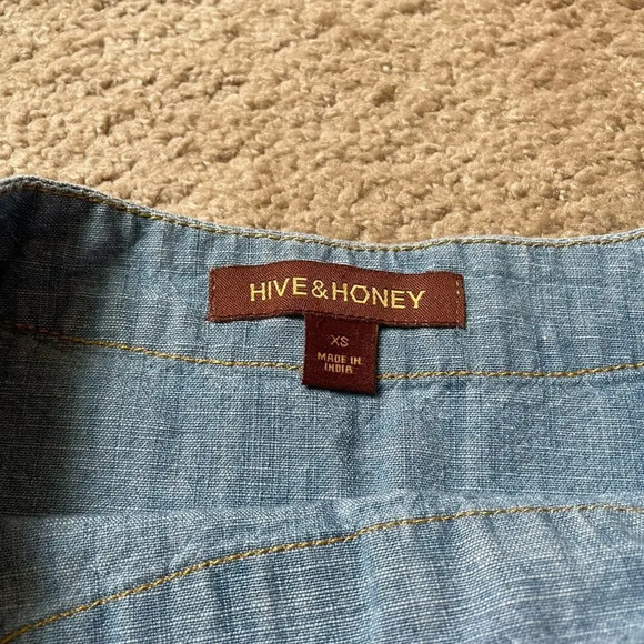 Hive & Honey Blue Chambray Shift Summer Dress Belted Medium 🔥 - Picture 8 of 14